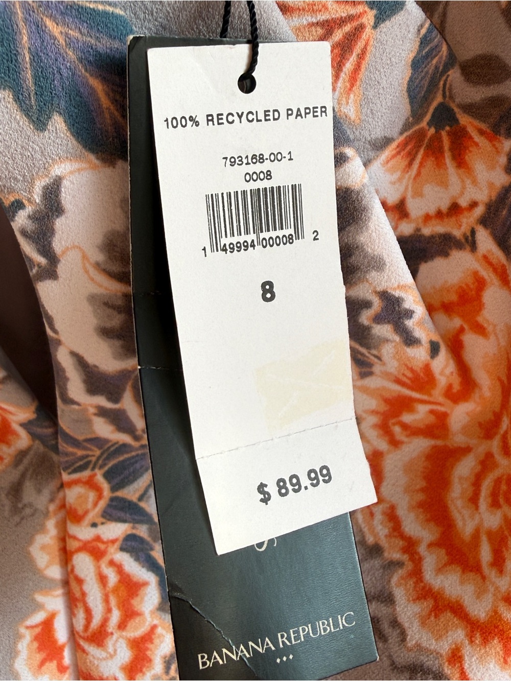 NWT Banana Republic Crane Floral Sheath Dress Cap Sleeve Grey, Blue, Coral - 8 - Picture 3 of 16